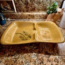 GLIDDEN Pottery Alfred Stoneware SAFFRON Platter GG-804 Sergio Dello Strologo