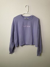Playboy by PacSun Cropped Sweatshirt, Light Purple Size Large