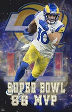 LA Rams Lithograph print of Cooper Kupp super bowl 56 MVP 11 x 17