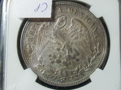 1904 MO AM Mexico Silver Un Peso Rays/Cap AU DETAILS CLEANED NGC SHIPS FREE - Picture 4 of 4
