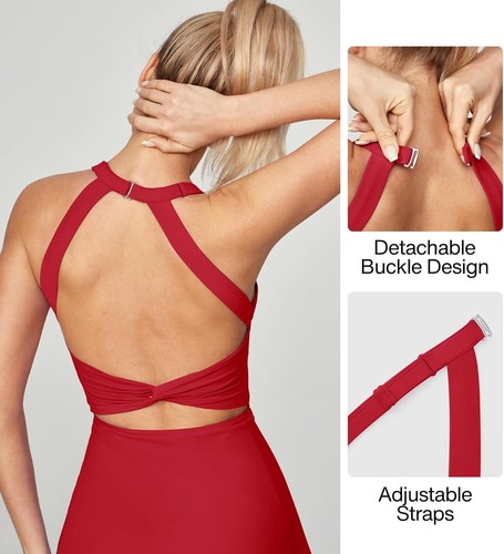 Tenniskleid mit integrierten Shorts und BH Sportkleid für Damen Sommerkleid - Bild 53 von 81