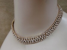 STUNNING SPARKLING FOILED RHINESTONE CHOKER HOLIDAY SPECTACULAR..