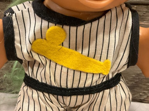 6" VINTAGE 1960er UNEEDA WISHNIK TRÄGT BASEBALL TRIKOT SPIELER TROLL SPIELZEUG - Bild 3 von 13