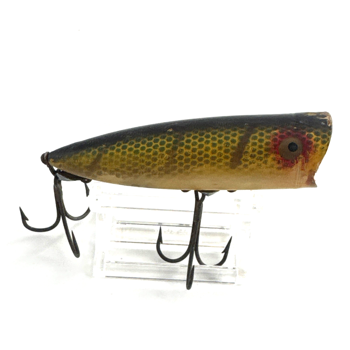 Vintage Heddon CHUGGER SPOOK Fishing Lure Rare Perch Color w/ Gold