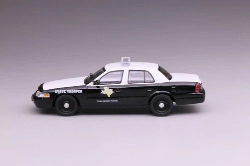596 1:64 Black Ford CV CROWN VICTORIA Texas State Trooper Police Diecast Model - Picture 5 of 5
