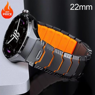 22mm Mecha Titanium Magnetic Watch Strap for Huawei GT6/5/4 46mm & CMF Pro 3/2