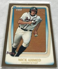 2011 Bowman Draft Picks Baseball Nick Ahmed Atlanta Braves 1st Bowman Gold