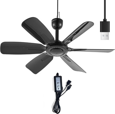 17.7'' Inch Small Portable Ceiling Fan with Speed Timer Switch, USB Plug In, 5V D
