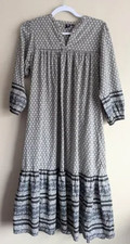 Anna Sui x UNIQLO Black & White Boho Print Midi Dress - Medium - VGC