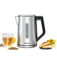 Wasserkocher Edelstahl 1,7L 3000W Kabellos Temperaturwahl Warmhaltefunktion