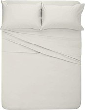 Short Queen Sheets for RV Camper - 400 Thread Count Cotton Bed Set, 4 Piece 60