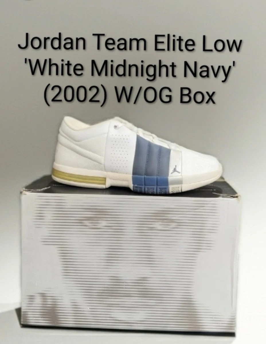 2008 NIKE AIR JORDAN TEAM ELITE LOW OG JUMPMAN WHITE NAVY BLUE SIZE 10 WITH BOX Jordan Jumpman Team Elite White Blue for Sale | Authenticity  main image 3