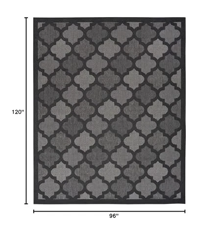 Tapete preto carvão retangular 8x10 interno externo fácil cuidado durável tecido plano - Imagem 2 de 4