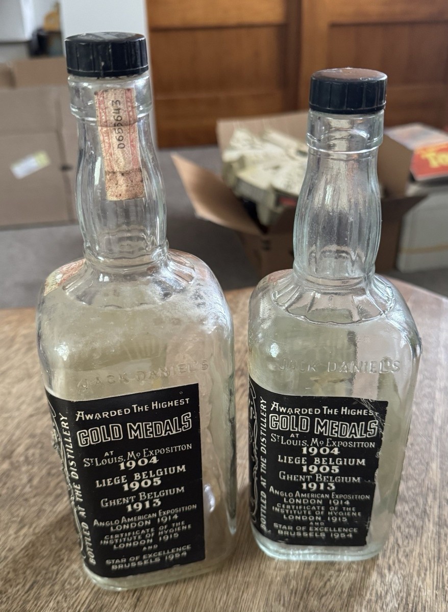 Vtg JACK DANIELS Empty Bottle LOT 1978 1979 Tennessee Whiskey Old