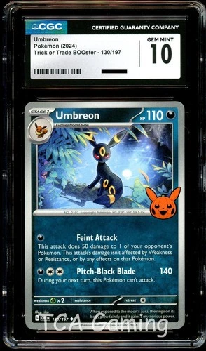 CGC 10 GEM MINT Umbreon 130/197 Trick or Trade PROMO Pokemon Card