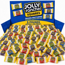 Jolly Rancher Squares, Original Fruit Flavors Bulk Wrapped Hard Candy 5 Pounds 