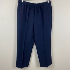 Alfred Dunner Pull On Pants Size 18 Short Navy Blue Straight Leg Classics