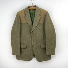 Bespoke Derby Tweed Jacket Mens 38R Green Norfolk Wool Hunting Shooting Quilted