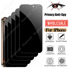 For iPhone 17 16 15 14 13 12 Pro Max Privacy Tempered Glass Screen Protector Lot
