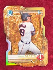 2021 Bowman Chrome Aaron Sabato 1st Gold Nugget Die Cut Refractor 10/49