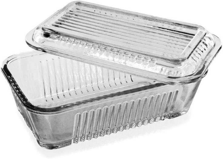 Pasabahce Butterdose FRIGO 17x10cm Kratzsicher mit Elegantem Muster aus Glas 3590₽