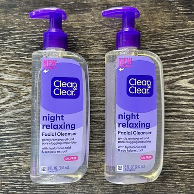 2X Clean & Clear Night Relaxing Facial Cleanser Oil-Free Face Wash 8 fl oz FRSHP