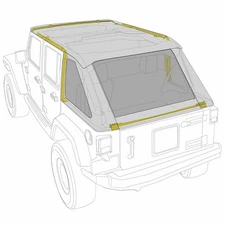Smittybilt 9083135K Bowless Combo Top w/Tinted Windows Fits 07-18 Wrangler (JK)