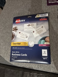 Avery 5871 Clean Edge Matte White Business Cards Total 17 Sheets