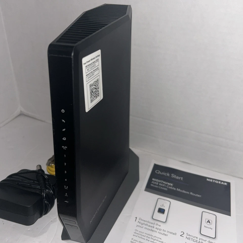 Netgear Nighthawk AX8 AX6000 WiFi Cable Modem Router CAX80 W/power supply - image 4 of 4