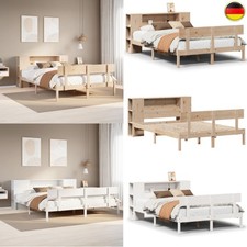Massivholzbett Holzbett Einzelbett Doppelbett Bettgestell Gästebett mit Regal