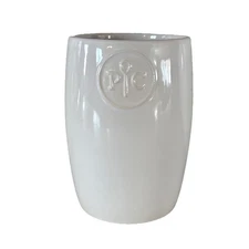 PAMPERED CHEF White Ceramic Kitchen Utensil Or Toothbrush Holder 5x3.5 NWOB 17A