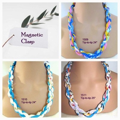 Unique Colorful Yarn Rope Necklace w/ Magnetic Clasp F1509.10.11