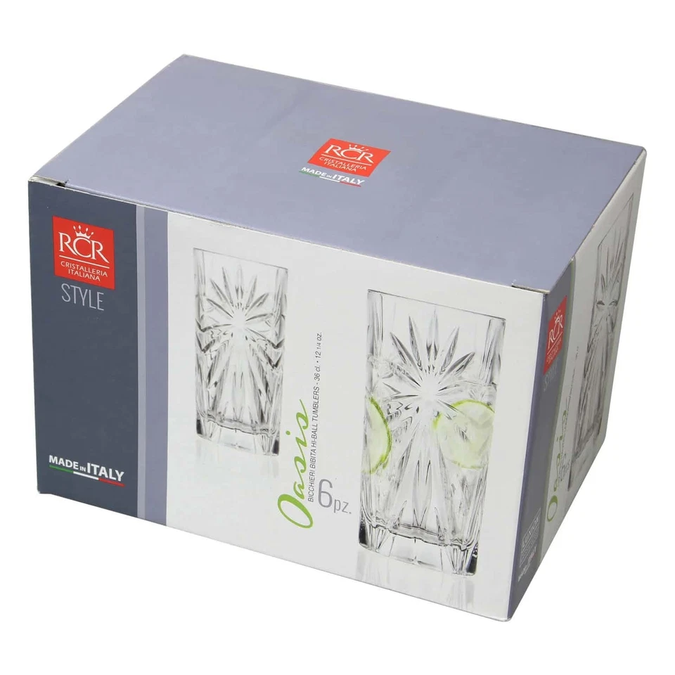 Set 6 Bicchieri Cocktail Oasis HB Tumbler 36 cl Eco Cristallo - RCR - Bibite - Immagine 4 di 4