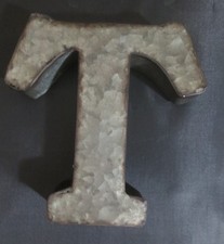Galvanized Metal Letter T 6" Rustic Country Industrial Farmhouse 3D
