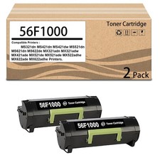2 Pack 56F1000 Toner Cartridge Replacement for MS321dn MS421dn MS421dw MS521dn