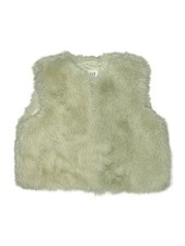 Gap Kids Girls Green Faux Fur Vest Small kids
