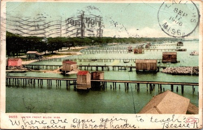 #ad WATER FRONT Biloxi Mississippi MS c1906 UDB Postcard $7.98