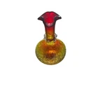Blenko Amberina Crackle Glass Vase Decanter Bottle Crackle Glass Pontil Glow 6x4