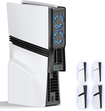 PS5 Slim, Pro Cooling Fan   Silent Adjustable Speed USB Fan, Black