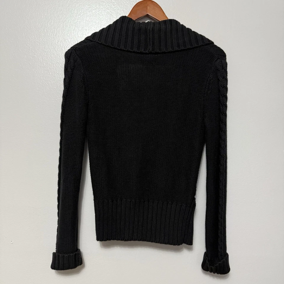 Mossimo Supply Co Suéter Tejido con Cable Cárdigan Grueso Para Mujer’s Pequeño Mantón Negro Foto 3 de 4