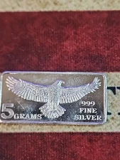 MPM Majestic Flying Eagle 5 gram Fractional Silver Bar .999 fine