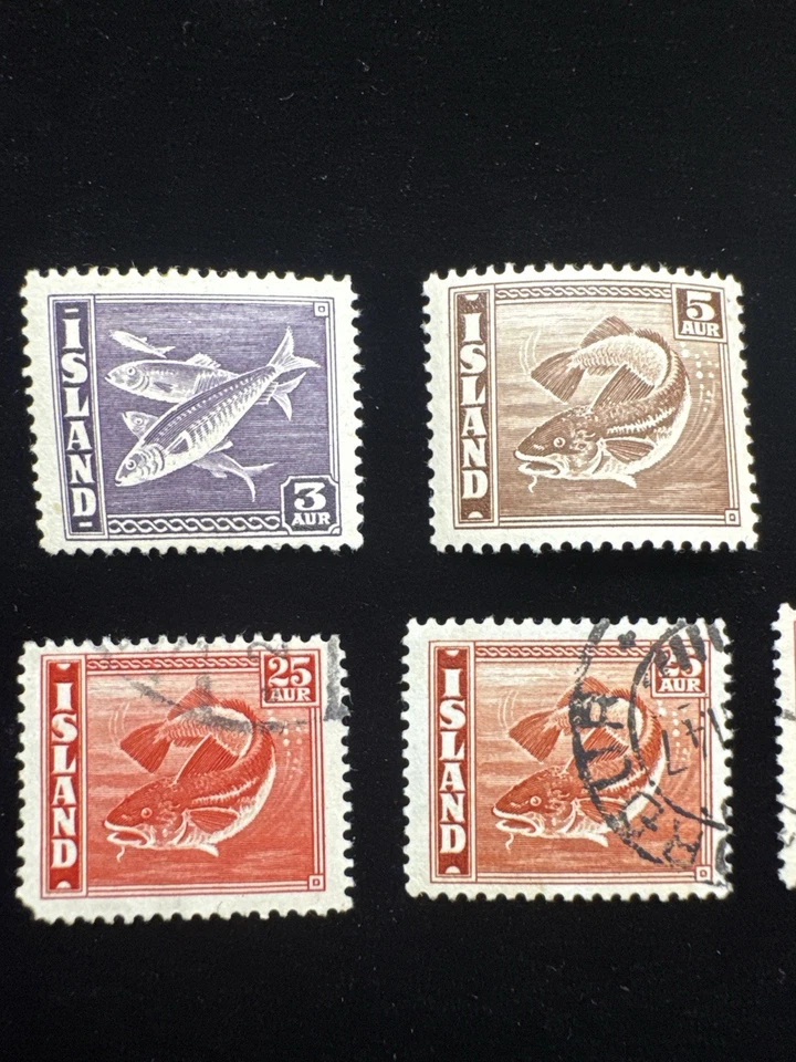 Iceland Marine Life AUR Set (8) - MNH Originales, Goma Limpia, Colores Brillantes Foto 4 de 4