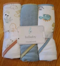 Dinosaur Pack of 3 hooded Bath Towels, By Lullaby Lane 28'x28'