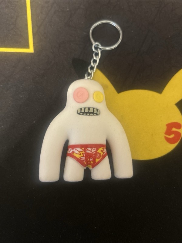 Fuggler Vinyl Keychain Series 2 ~ Sasquoosh White Flocked ~ Catch Me ~ 3”