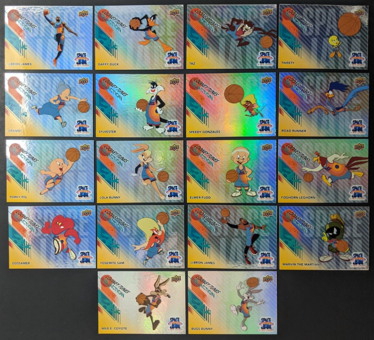 Looney Tunes In Action 18 Card SET 2021 Upper Deck Space Jam New