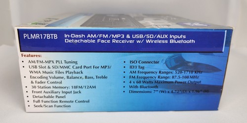 Pyle Bluetooth Marine Stereo Radio Waterproof Boat Receiver PLMR17BTB Black NEW - Picture 5 of 8