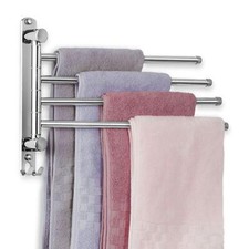Swivel Towel Hanger Rack Space Saving Bathroom Towel Holder with 4 Swing Arms