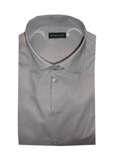 Camicia da Uomo Slim Fit elasticizzata casual elegante cerimonia classica cotone - Foto 7 di 17