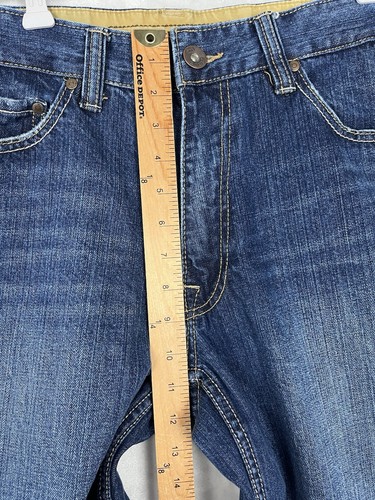PLUGG Jeans Herren 32x30 blau Waschung gerades weites Bein Baumwolle Baggy locker Skater Y2K - Bild 6 von 18