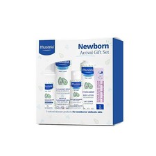 Mustela Newborn Arrival Gift Set, Baby Bathtime  Skin Care Essentials, 5 Items
